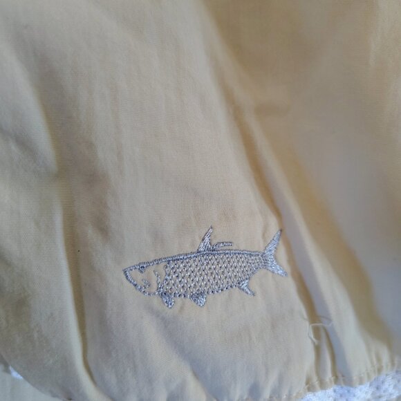 VINTAGE Tarponwear Simms Fishing Shirt Size Large Khaki Long Sleeve Performance - Picture 3 of 10
